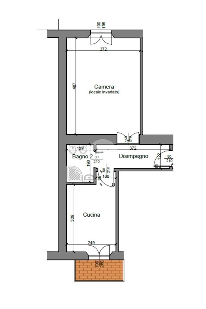 Monolocale Via Luigi Federico Menabrea, Milano - planimetria 1