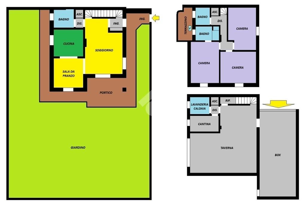 Portion of a house Via Fratelli Mantegazza, Cassano d'Adda - floor plans 1