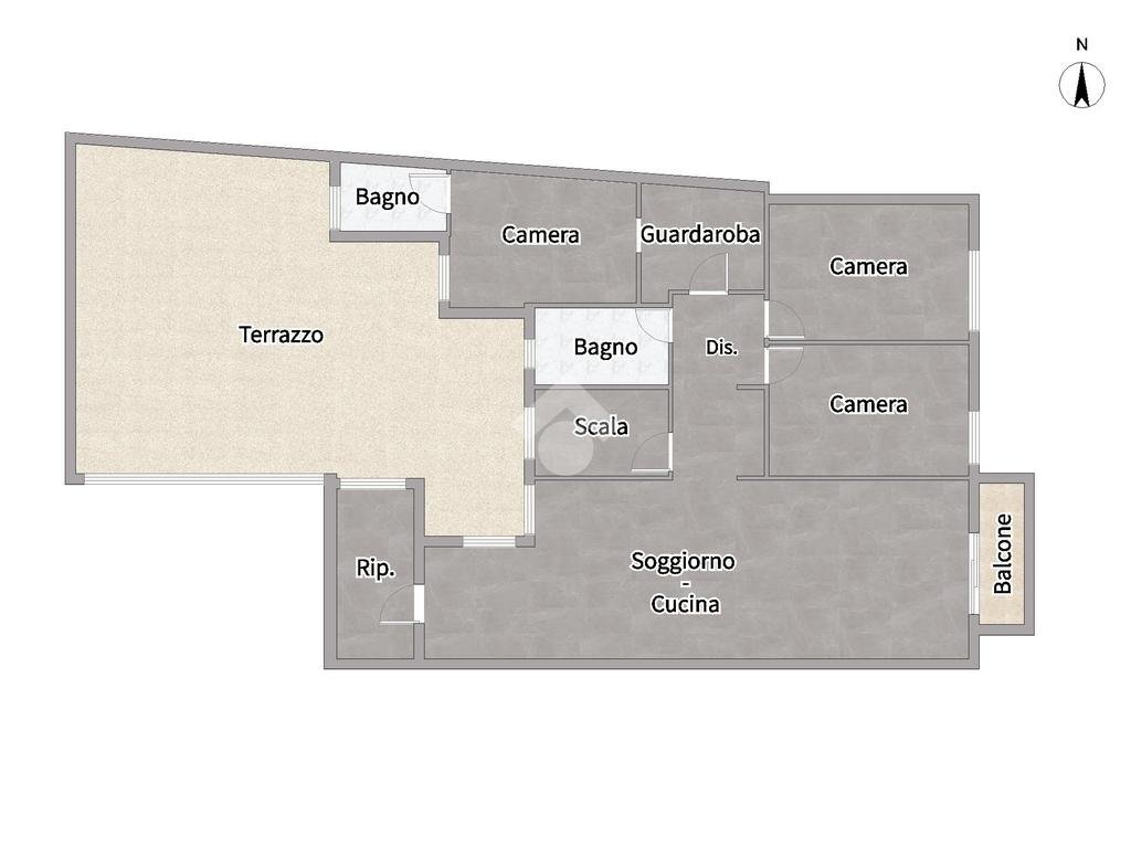 Four-room apartment Via Fratellanza, Bollate - floor plans 1