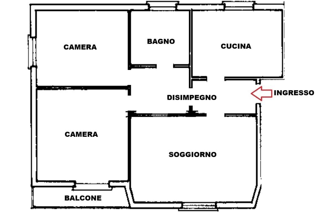 Trilocale Via Martinelli, Senago - planimetria 1