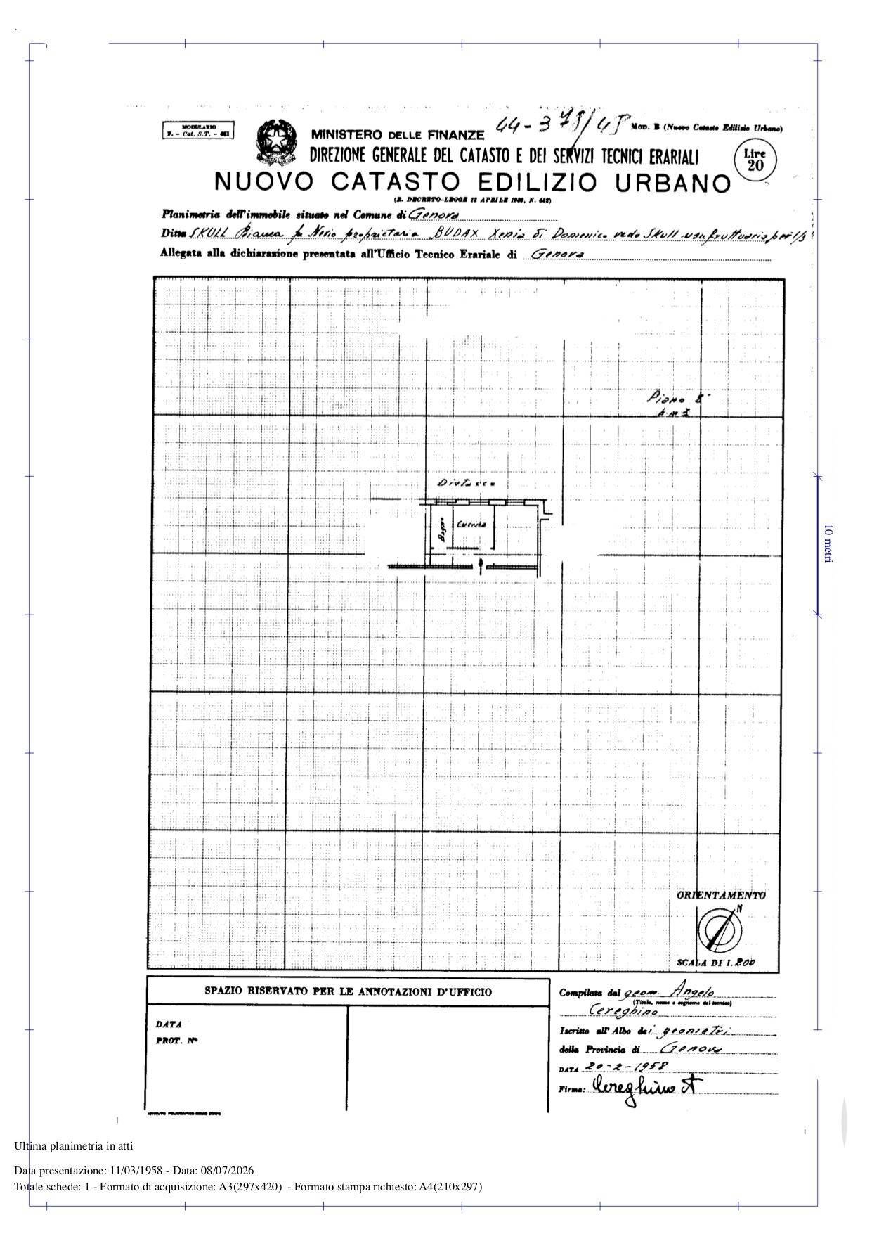 PLANIMETRIA - One-room apartment Via Aldo Manuzio
 
16, Genova - floor plans 1