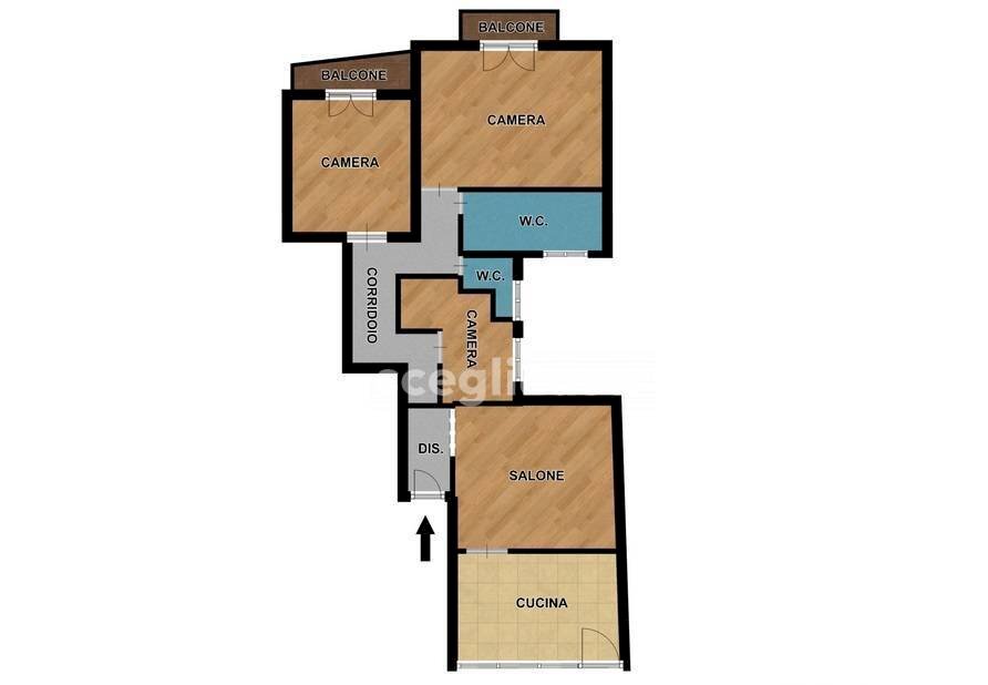 Foto 2 - Four-room apartment Via Tommaso Moncada
 
25, Palermo - floor plans 1