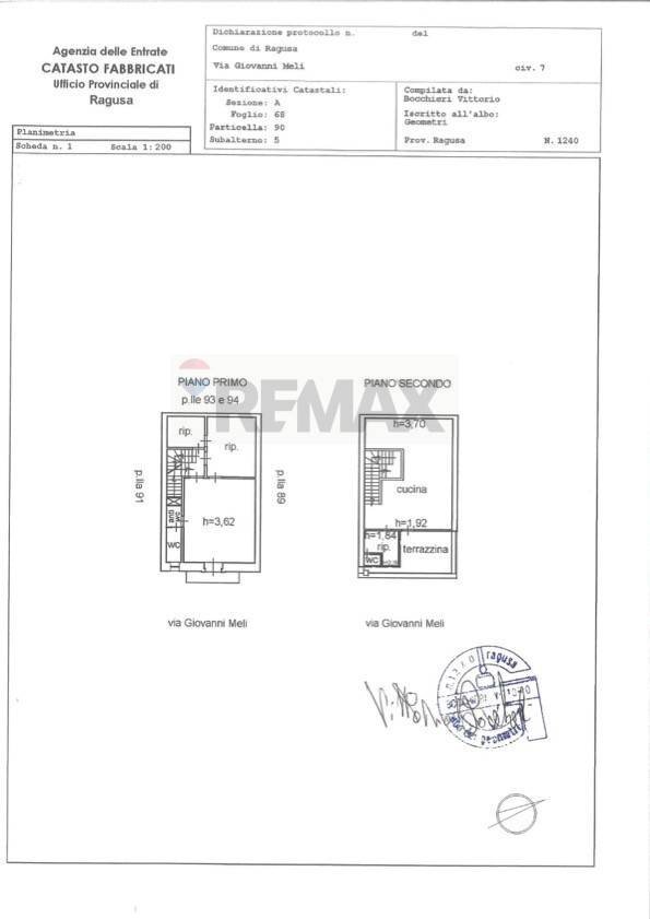 Pianta 2D - Semi-detached house VIA GIOVANNI MELI
 
7, Ragusa - floor plans 1
