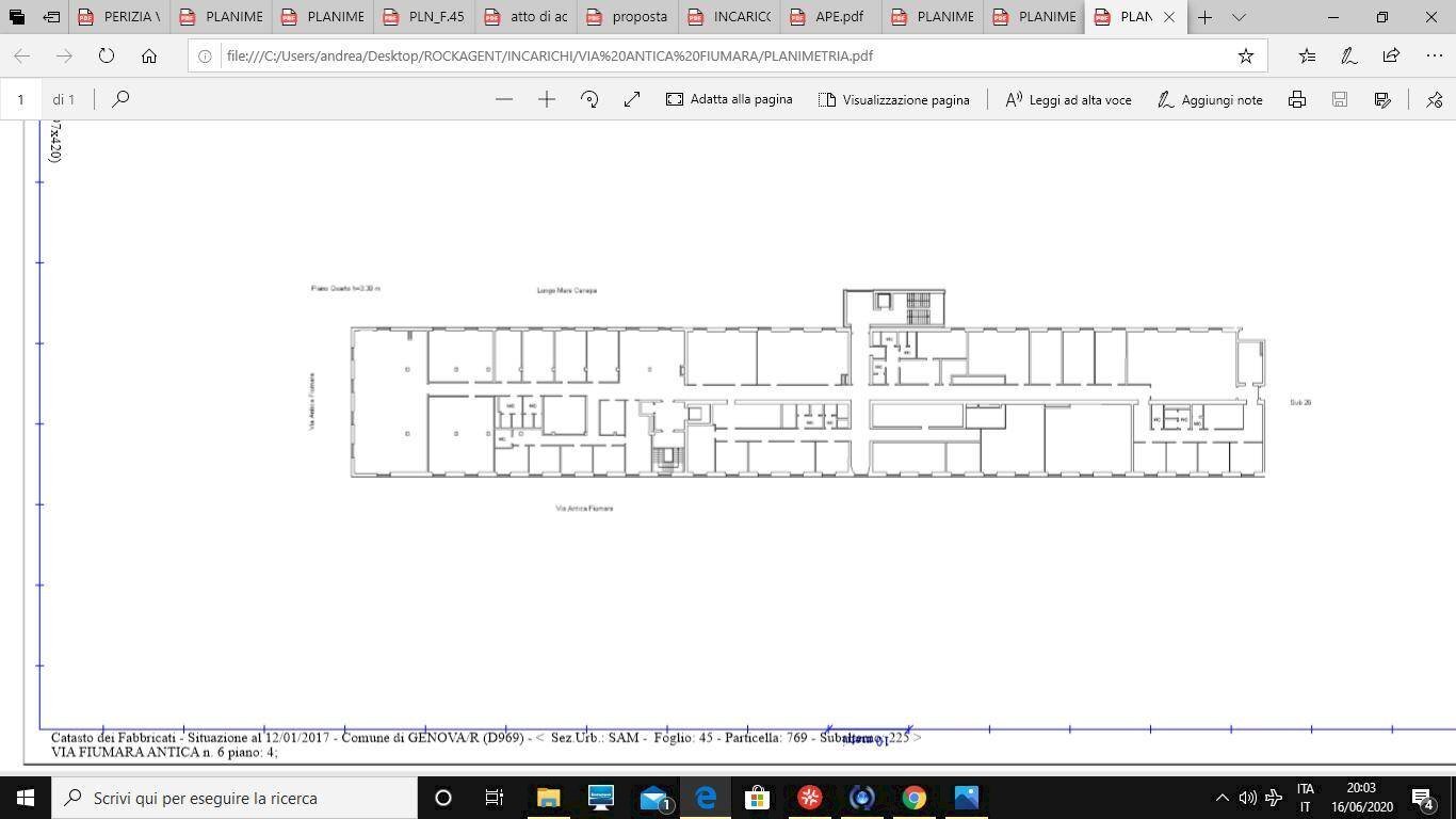 Office via Antica Fiumara, 3, Genova (neighborhood Sampierdarena) - floor plans 1