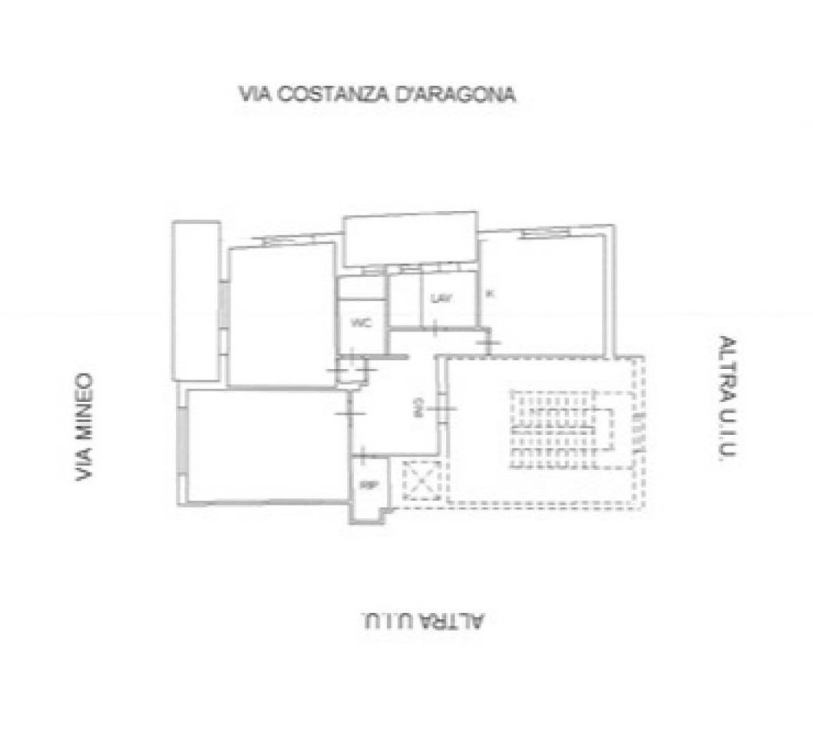 Bilocale via Costanza D'Aragona, 17, Catania - planimetria 1