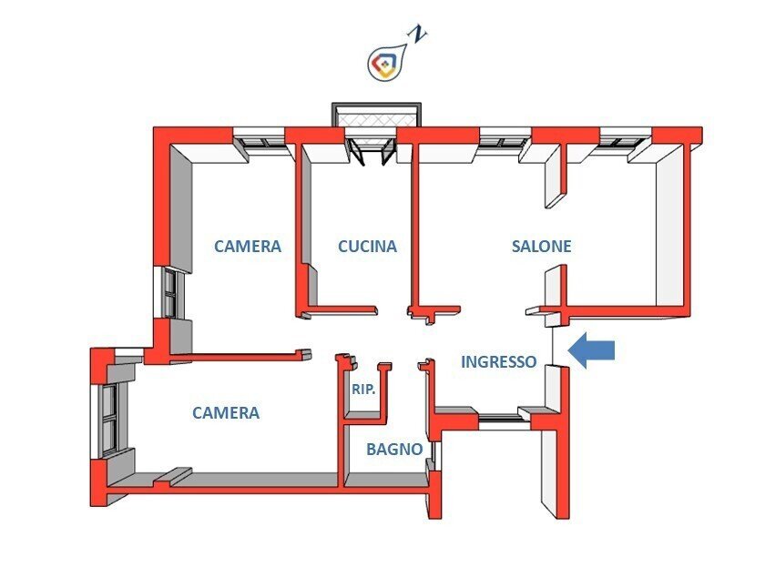 VIA LUCCA 4 - Appartamento Via Lucca 4, Genova (zona Nervi) - planimetria 1