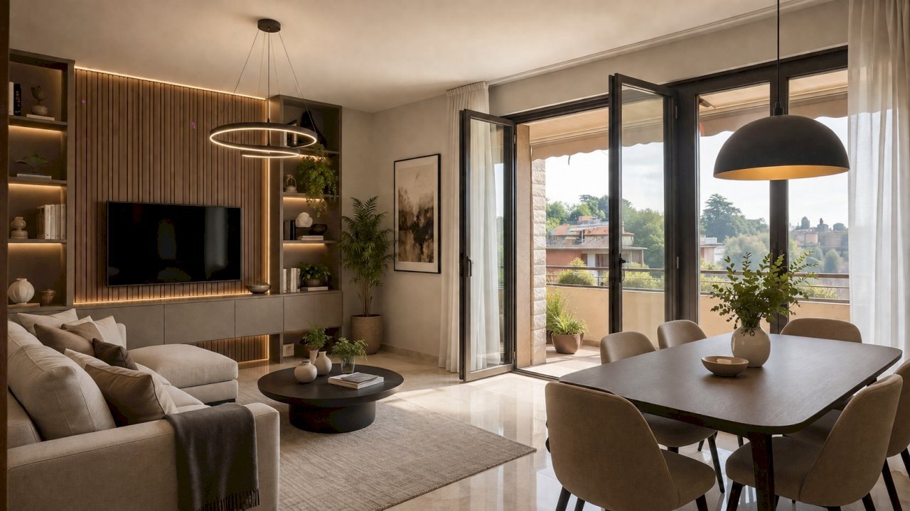 rendering soggiorno - Attic Via Monsignor Alessandro Proserpio 9, Varese - photo 1