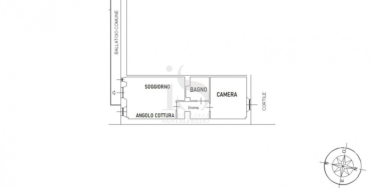 PLANIMETRIA - One-room apartment VIA PAOLO SARPI, 8, Milano - floor plans 1