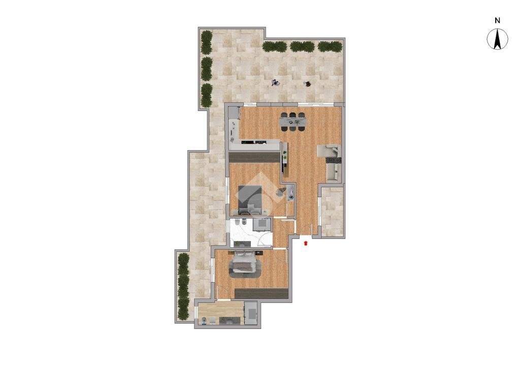 Three-room apartment Via Tosarelli Villanova, Castenaso - floor plans 1