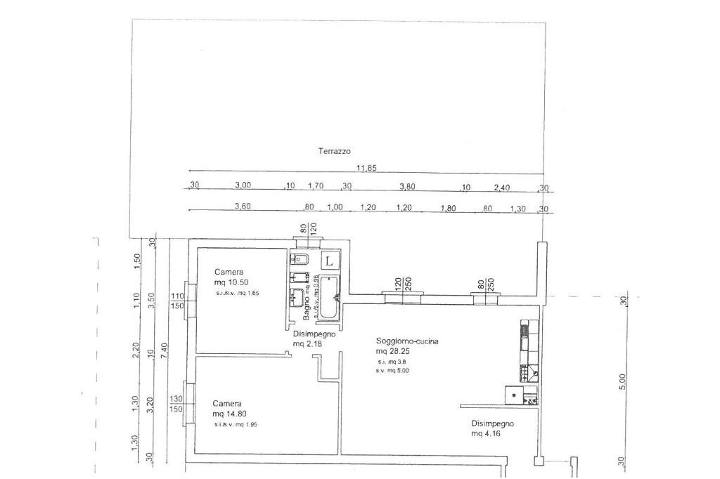 Three-room apartment Via 2 Agosto 1980, Monte San Pietro - floor plans 1