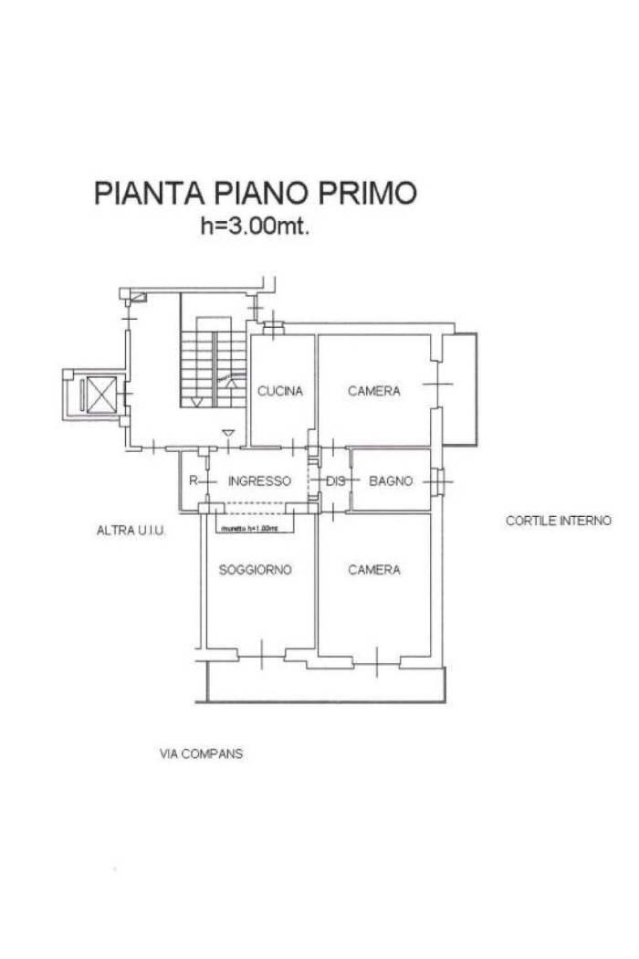 Appartamento via Compans, 17, Santena - planimetria 1