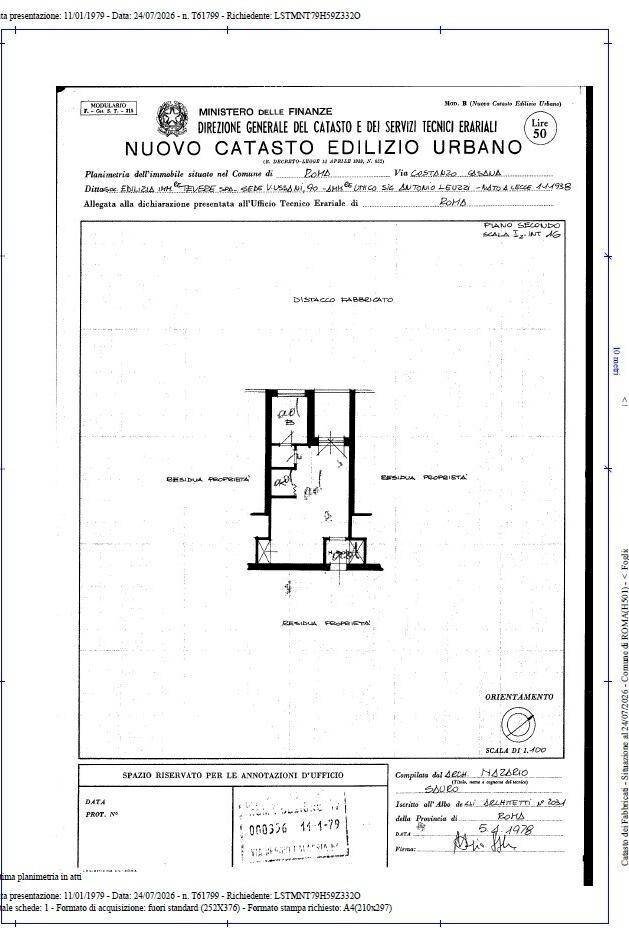 One-room apartment via Costanzo Casana, 106, Roma (neighborhood Lido di Ostia) - floor plans 1
