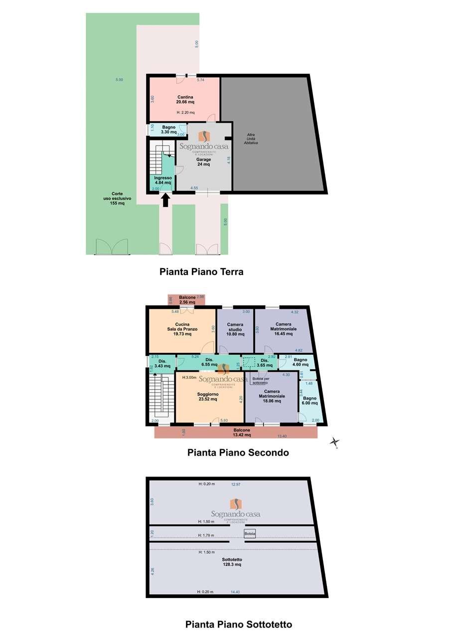 Three-room apartment Via Bolsena, Ravenna - floor plans 1