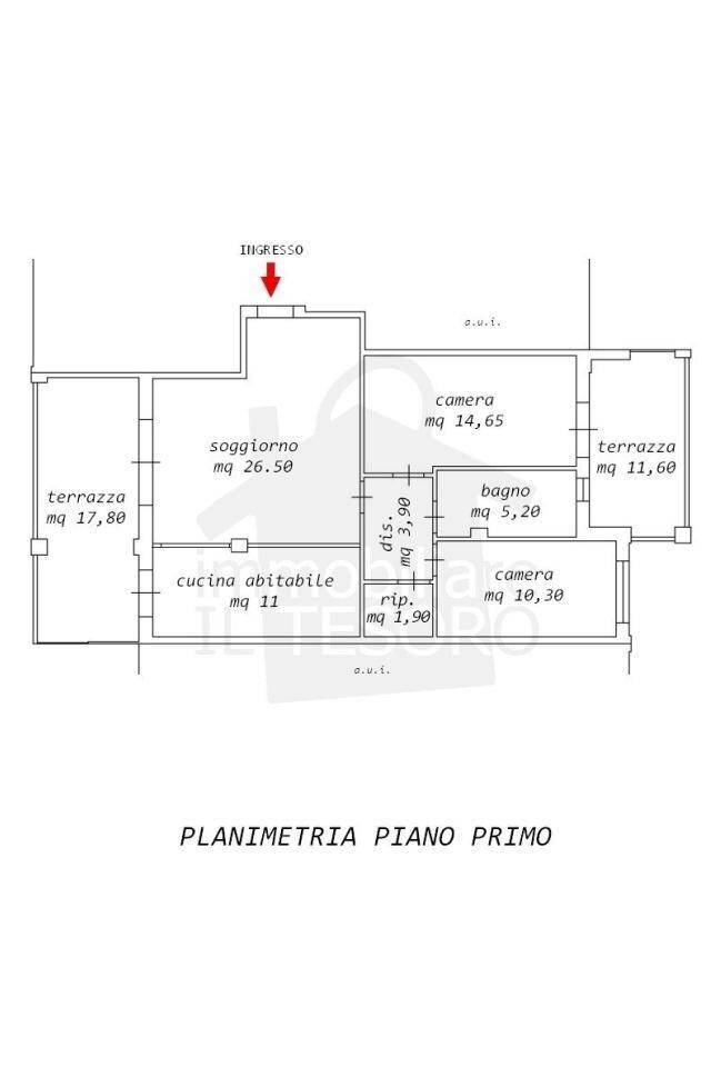 Quadrilocale via Palmiro Togliatti, 12, Verucchio - planimetria 1