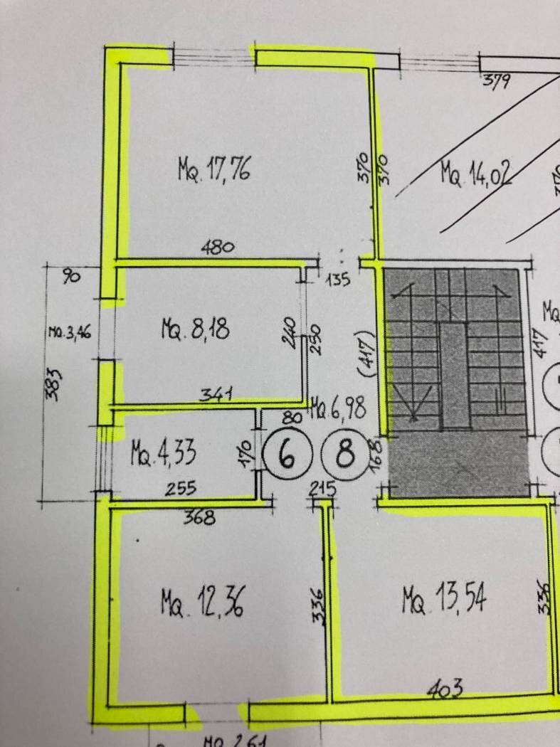 Non-buildable land via Umbria, Bologna (neighborhood Mazzini) - floor plans 1