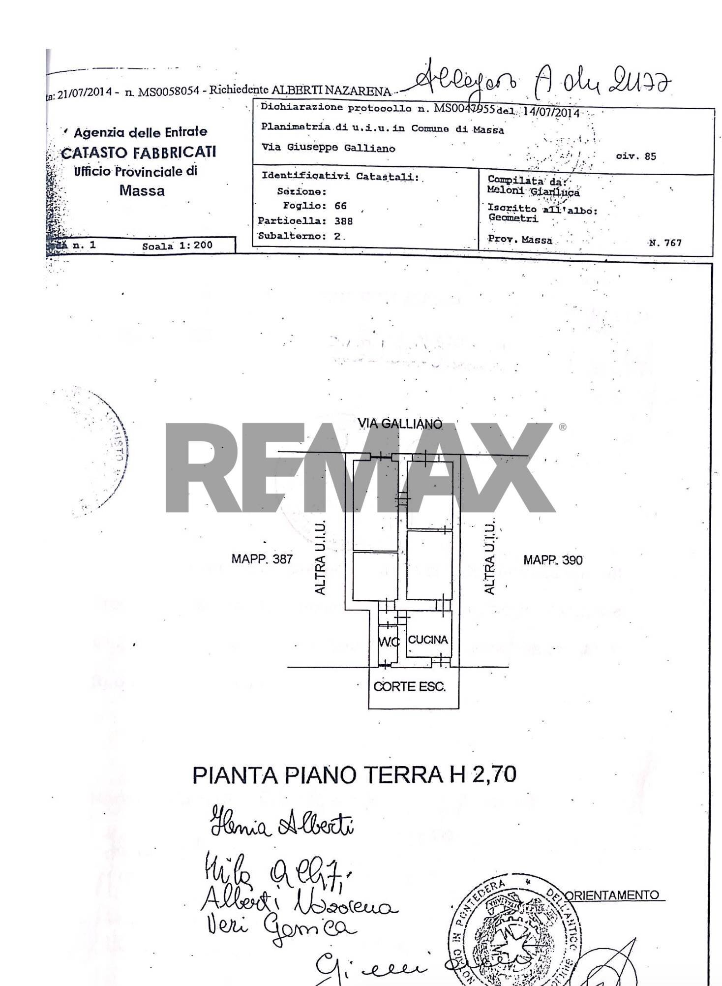 Pianta 2D - Three-room apartment via galliano
 
85, Massa - floor plans 1