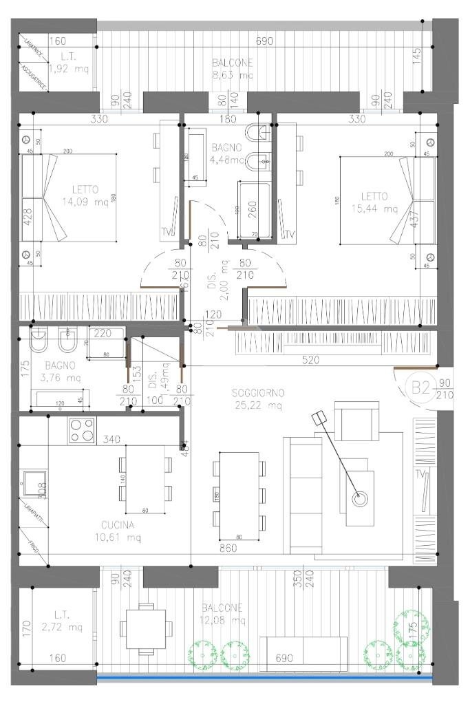 Trilocale Via Giordani, Valsamoggia (zona Albareto - Mulini Nuovi) - planimetria 1