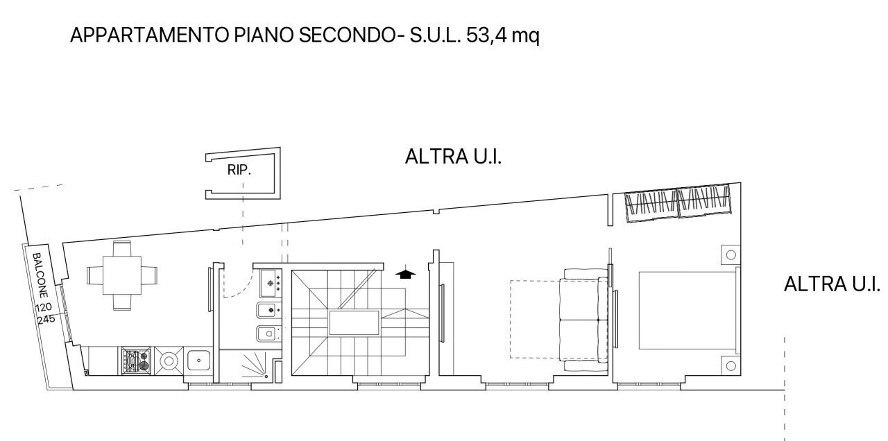 Planimetria - Trilocale Via dell'Anconella, Firenze - planimetria 1