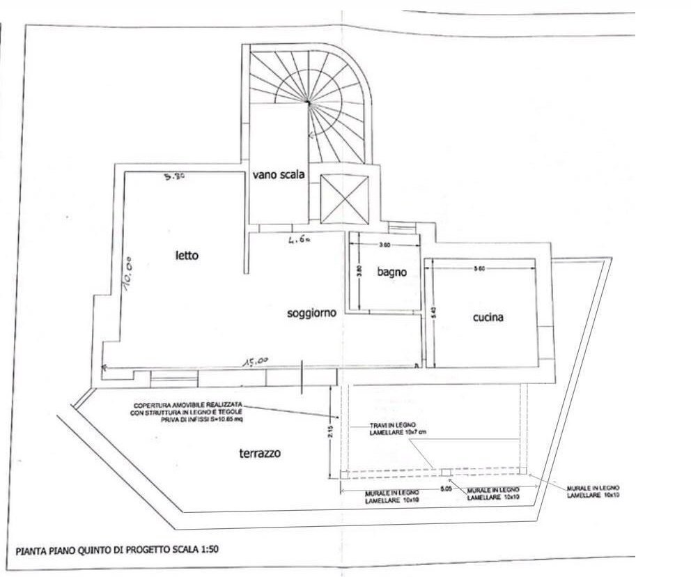 planimetria - Two-room apartment Via di Porcigliano 53, Lecce - floor plans 1