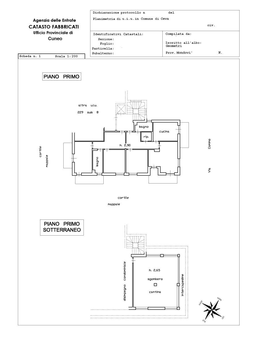 Plan alloggio per web - Appartamento Via Comino 3, Ceva - planimetria 1