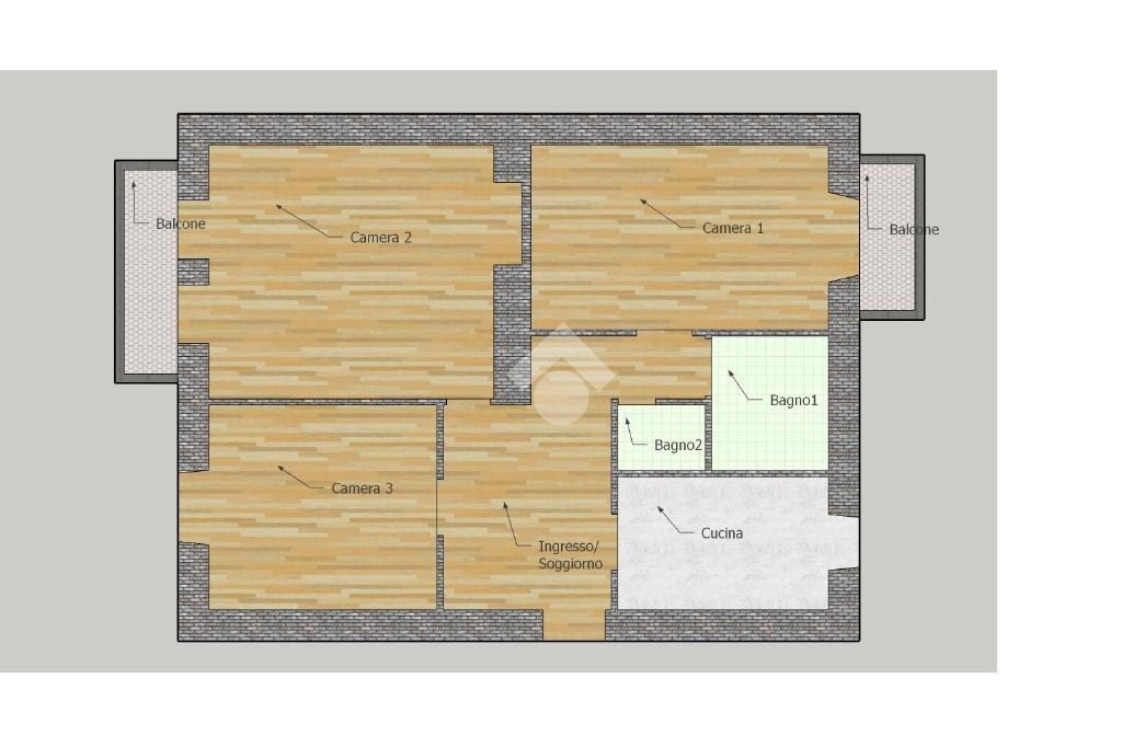 Four-room apartment Via Vigevano, Milano (neighborhood Porta Genova) - floor plans 1