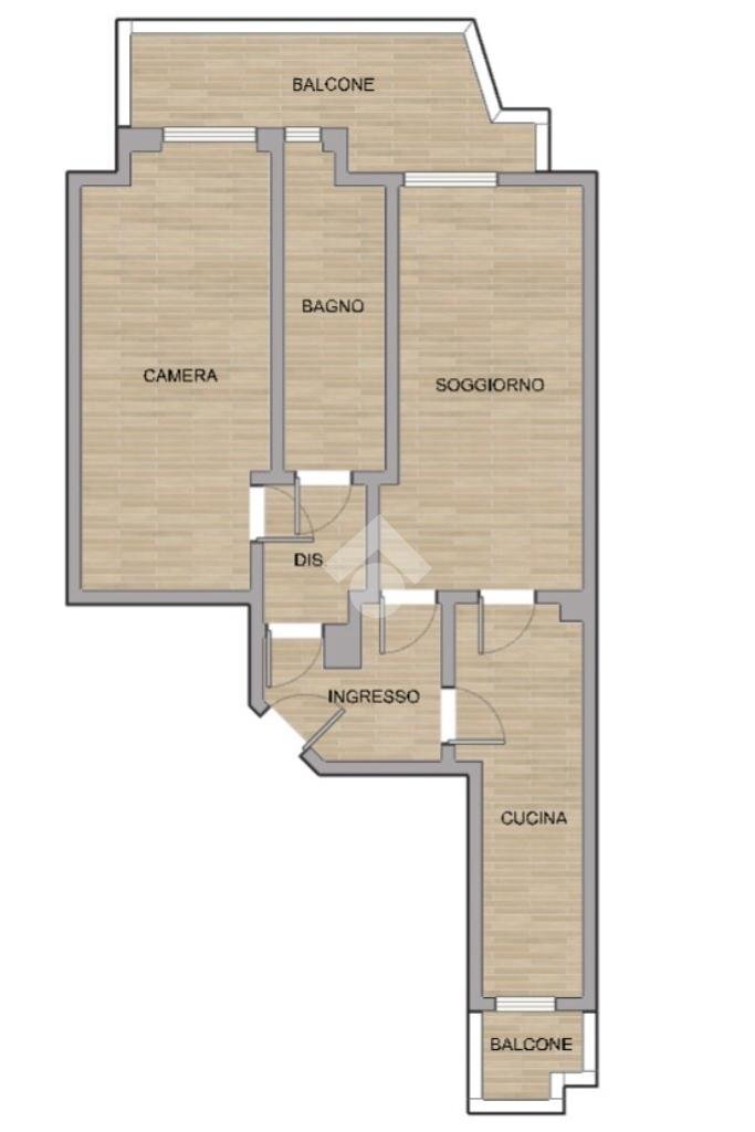 Bilocale Viale Lombardia, Milano (zona Casoretto) - planimetria 1