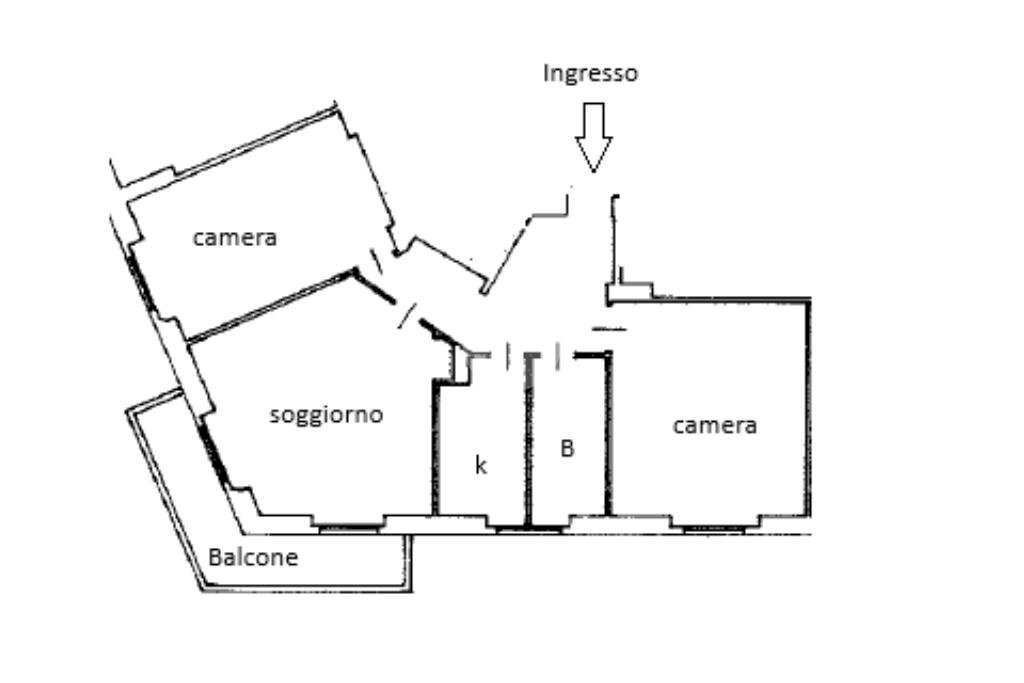 Trilocale Via Gulli, Milano (zona Bande Nere) - planimetria 1