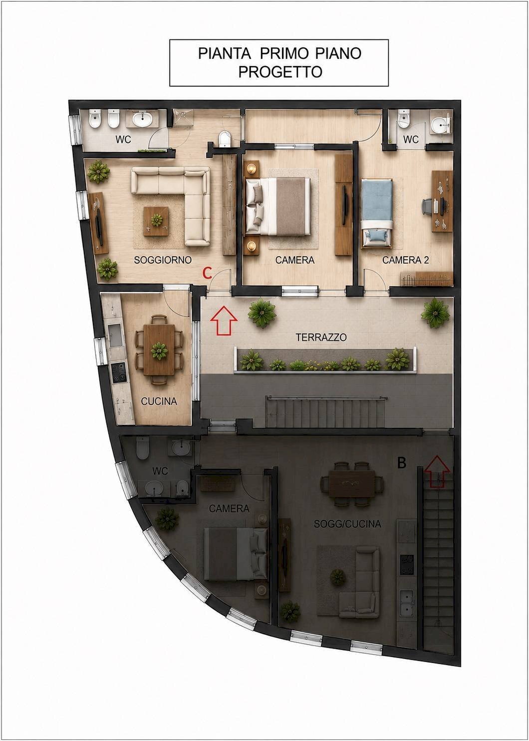 Foto 11 - Three-room apartment via manzoni, Madone - floor plans 1