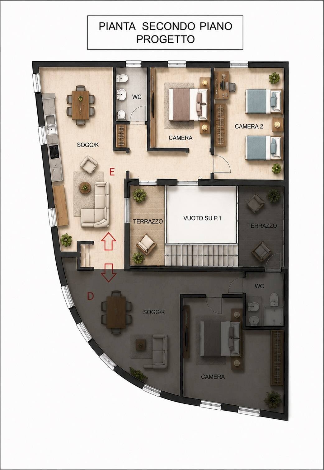 Foto 12 - Three-room apartment via manzoni, Madone - floor plans 1