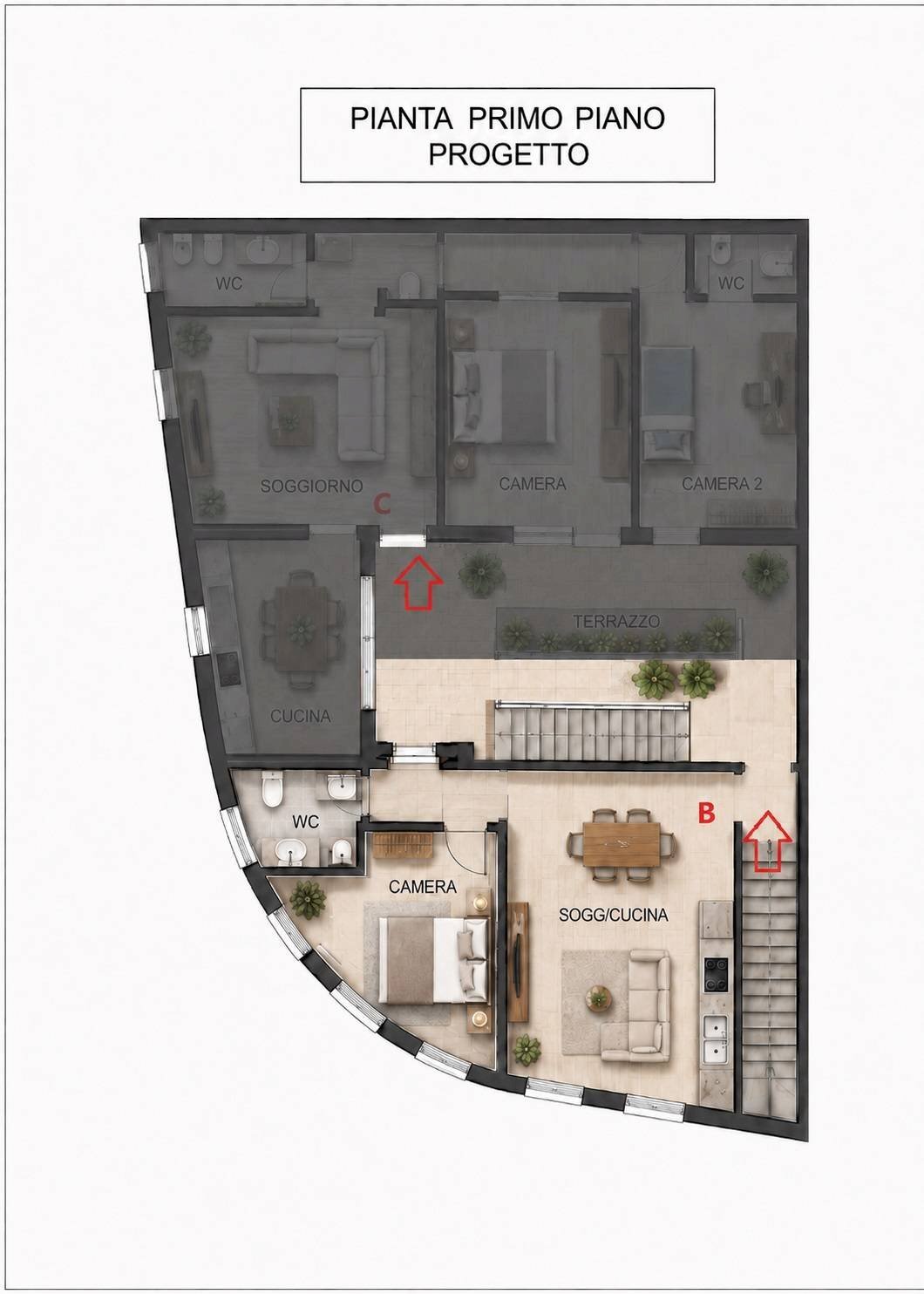 Foto 12 - Two-room apartment via manzoni
 
4, Madone - floor plans 1