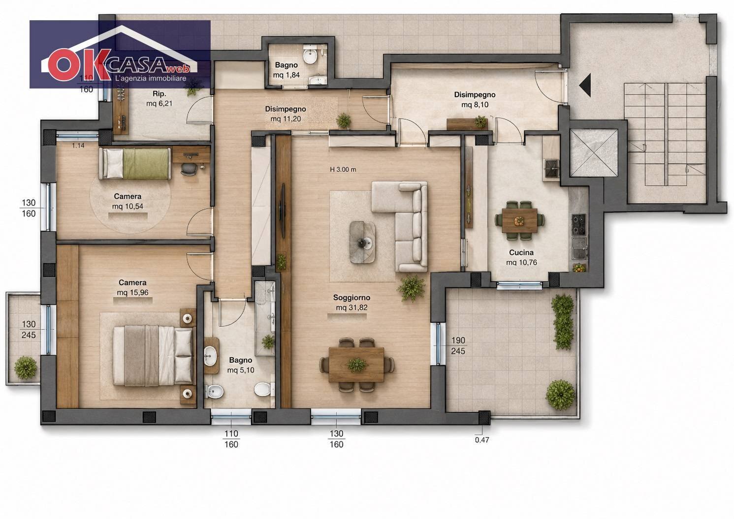 Foto 19 - Apartment via sacchi
 
3, Verona - floor plans 1