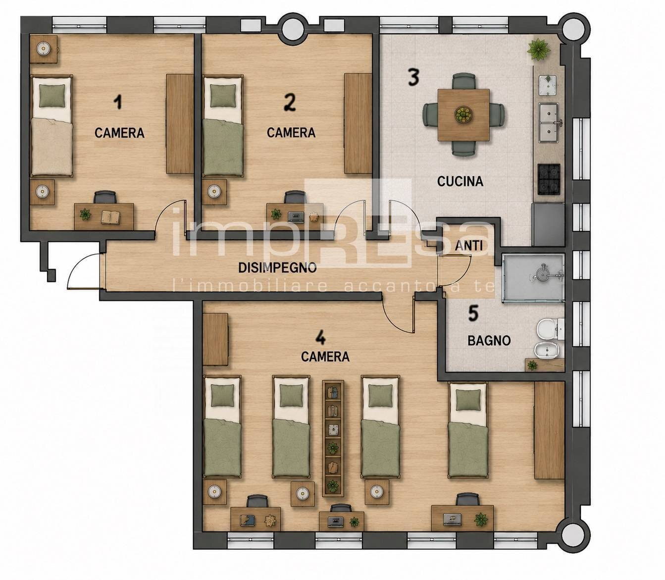 RENDERING SOLUZIONE ABITATIVA - Ufficio via Giovanni Pascoli, Quarto d'Altino - foto 2