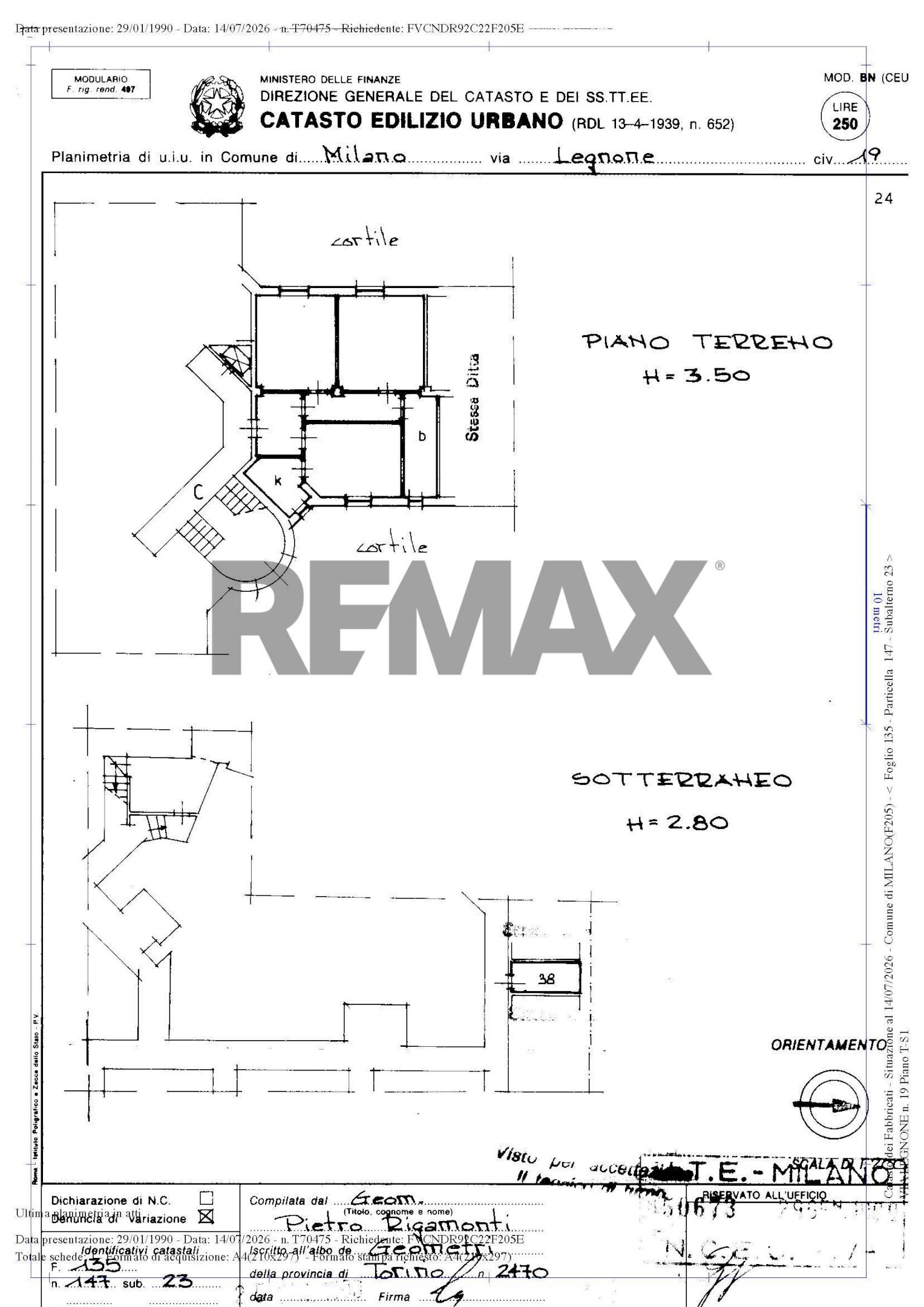 Pianta 2D - Trilocale Via Legnone
 
19, Milano - planimetria 1