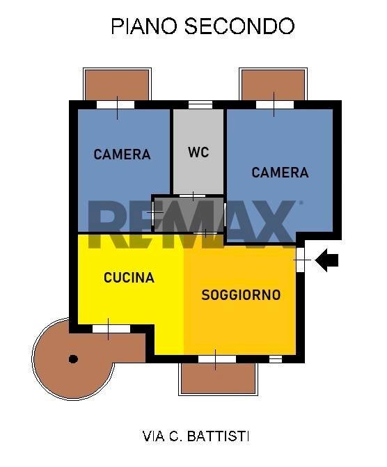 Pianta 2D - Trilocale Via Cesare Battisti
 
8, San Marcellino - planimetria 1