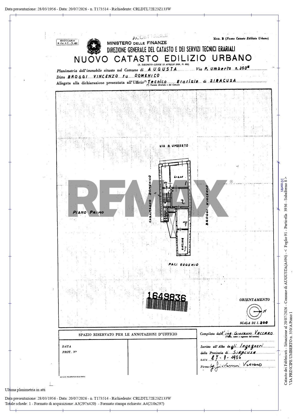 Pianta 2D - Quadrilocale via principe umberto
 
420, Augusta - planimetria 1