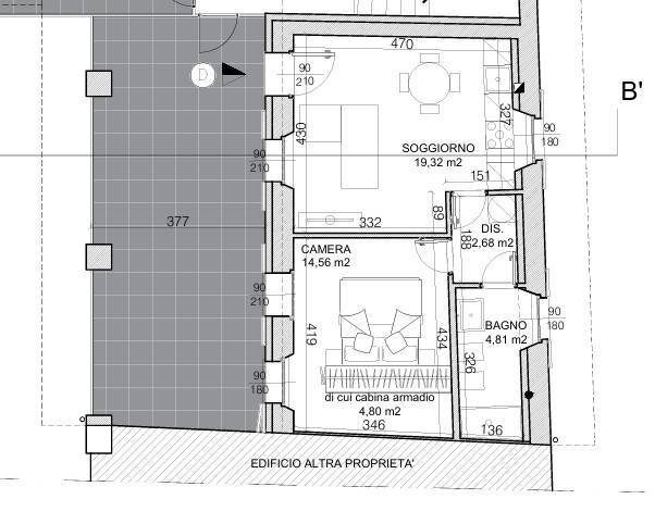 Foto 4 - Two-room apartment VIA SAN GIOVANNI BOSCO
 
34, Arcene - floor plans 1