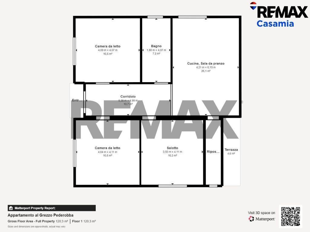 Pianta 2D - Appartamento Via Merlana
 
7, Pederobba - planimetria 1