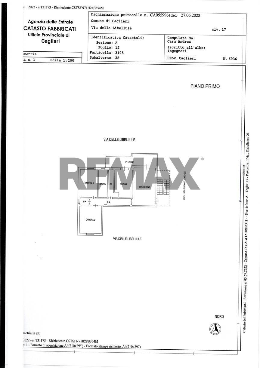 Pianta 2D - Three-room apartment Via Delle Libellule
 
17, Cagliari - floor plans 1