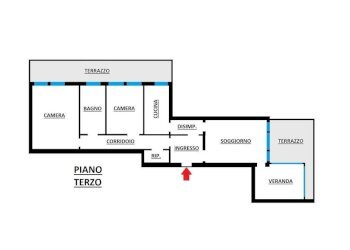 Planimetria - Appartamento galleria Camillo Benso di Cavour, Bologna (zona Centro Storico) - foto 2