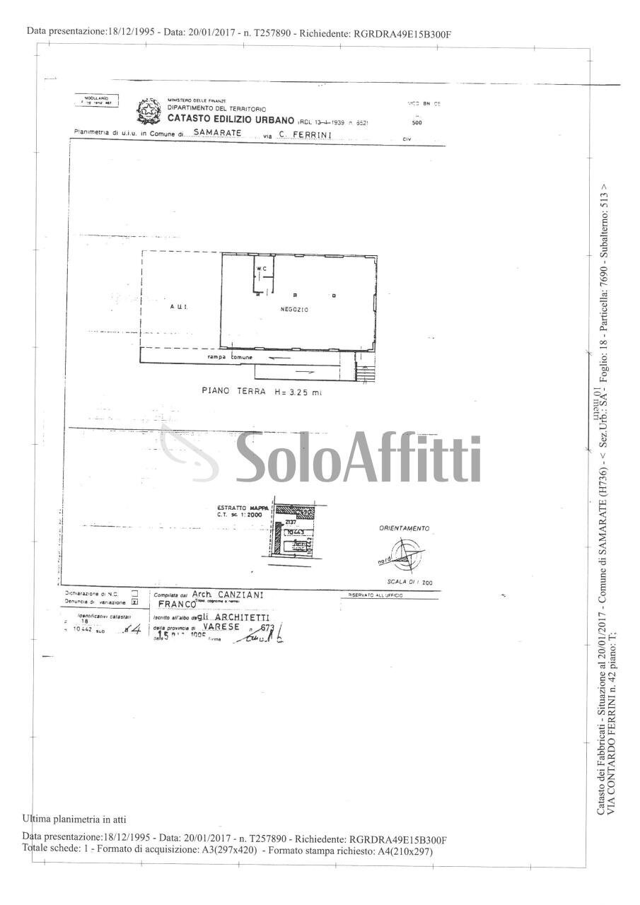 S22C-826072111421 - Locale Commerciale Via Contardo Ferrini 42, Samarate - planimetria 1