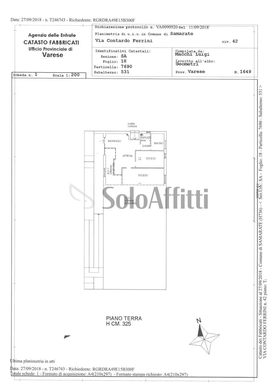 S22C-826072111420 - Locale Commerciale Via Contardo Ferrini 42, Samarate - planimetria 1