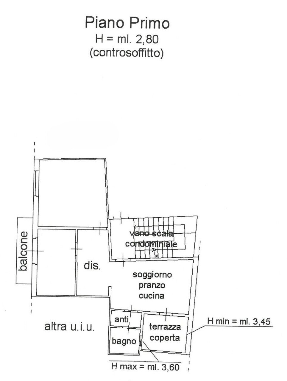 planimetria appartamento - Appartamento Via Alessandro Vannoni 21, Vaiano - planimetria 1