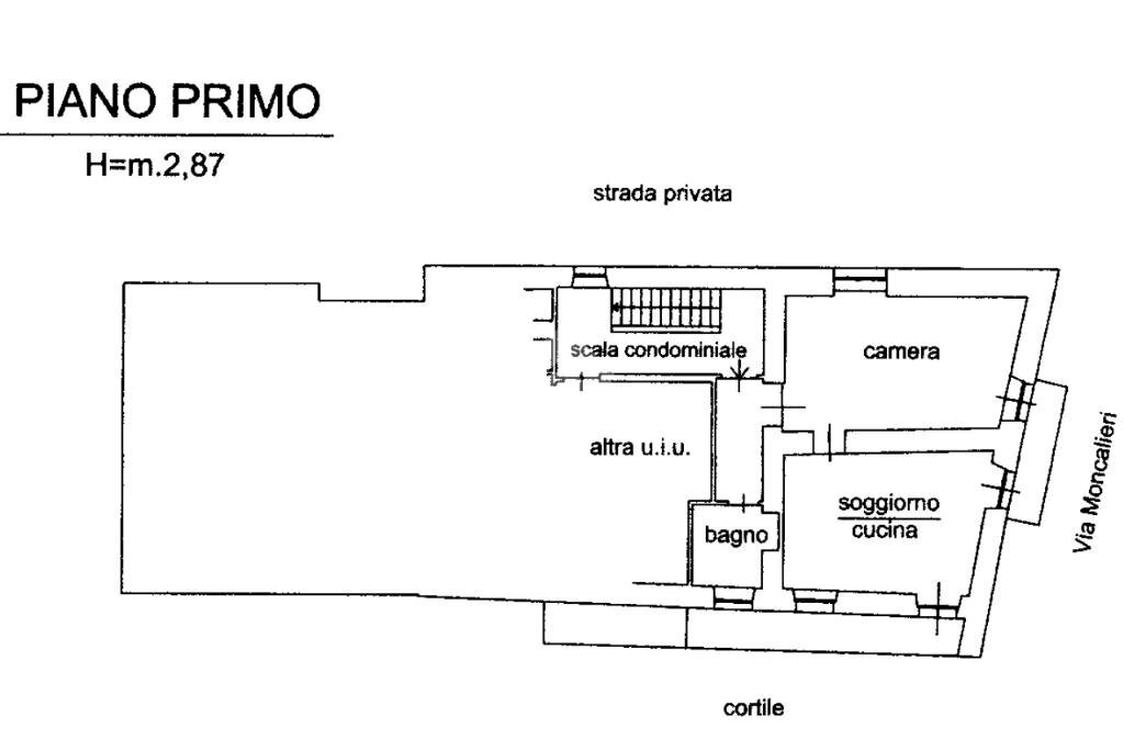 Two-room apartment Via Moncalieri, Grugliasco - floor plans 1