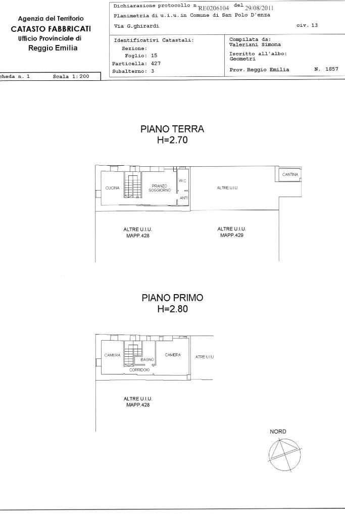 Casa semi indipendente Via Ghirardi, San Polo d'Enza - planimetria 1