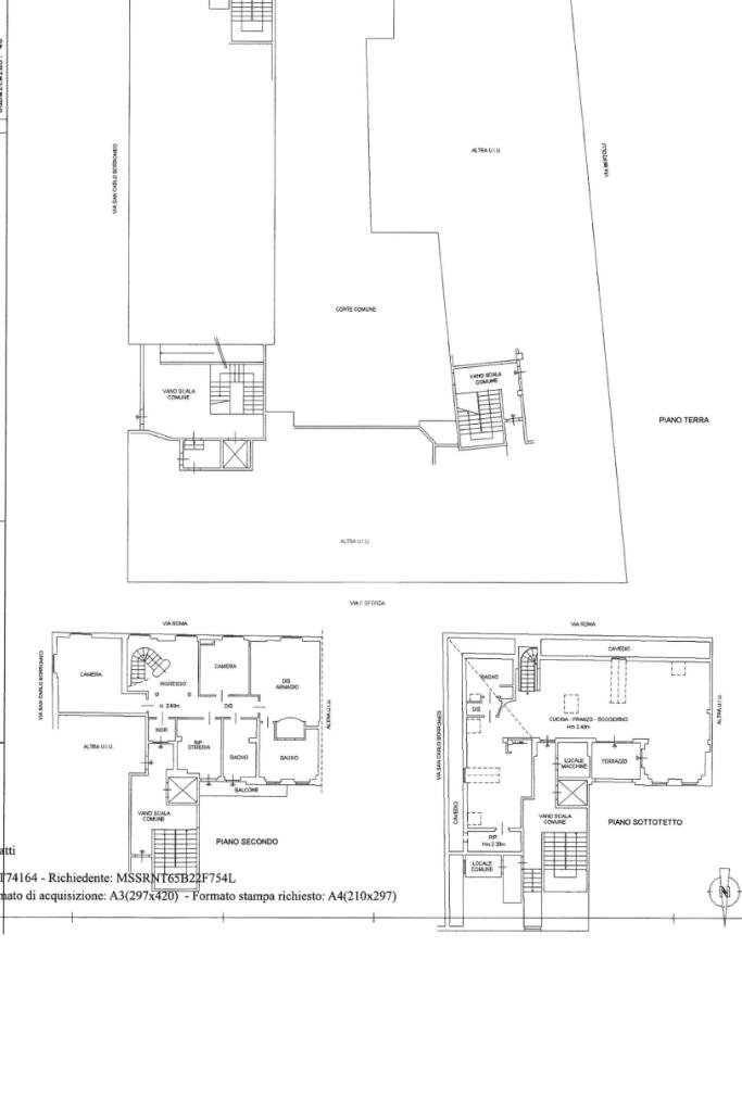 Quadrilocale Via S. Carlo Borromeo, Mortara - planimetria 1