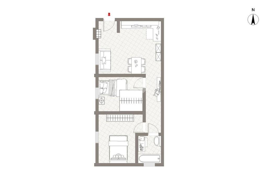 Trilocale Via legnone, Milano (zona Dergano) - planimetria 1