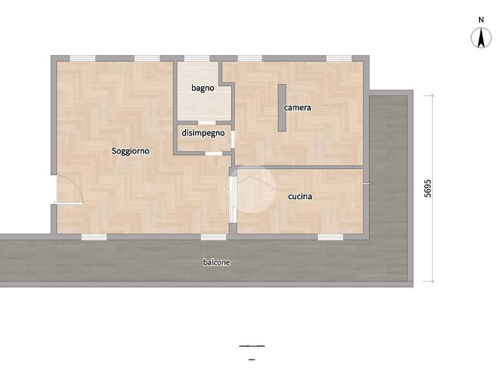 Bilocale Via Maestri Campionesi, Milano (zona Cadore) - planimetria 1