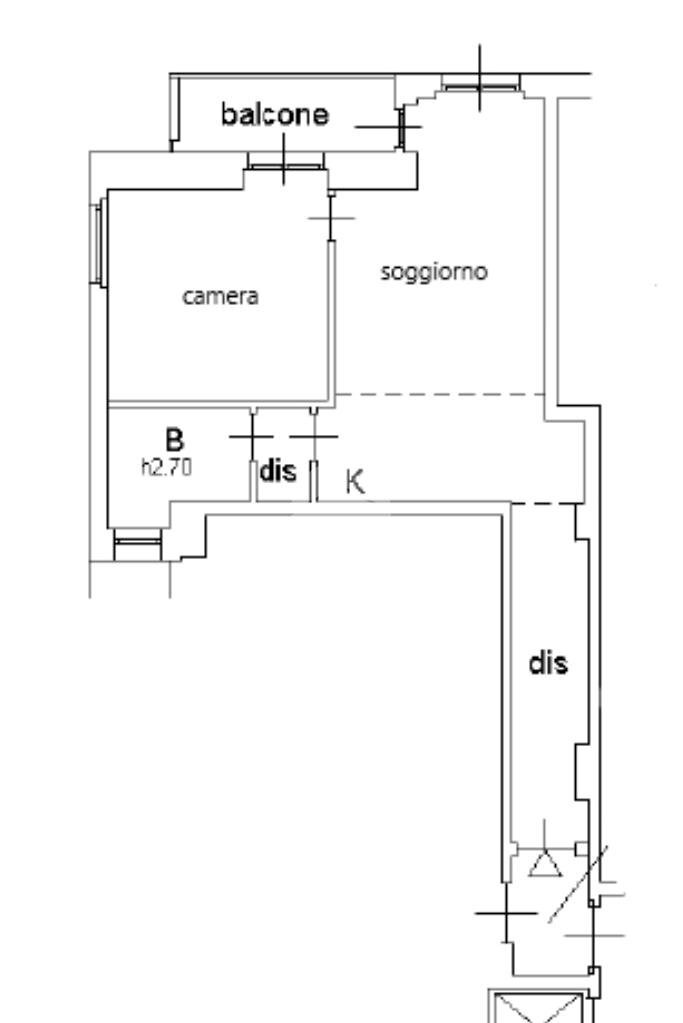Bilocale Via Brocchi, Milano (zona Lambrate) - planimetria 1