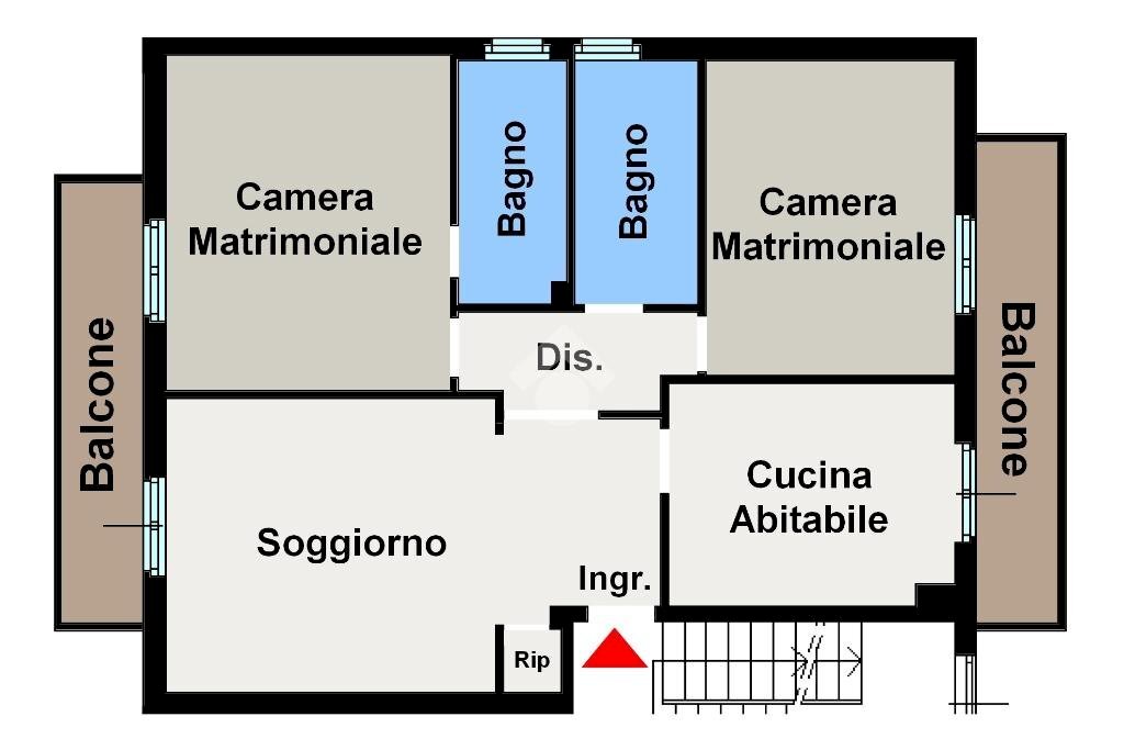 Trilocale Via Bertarini, Carugate - planimetria 1
