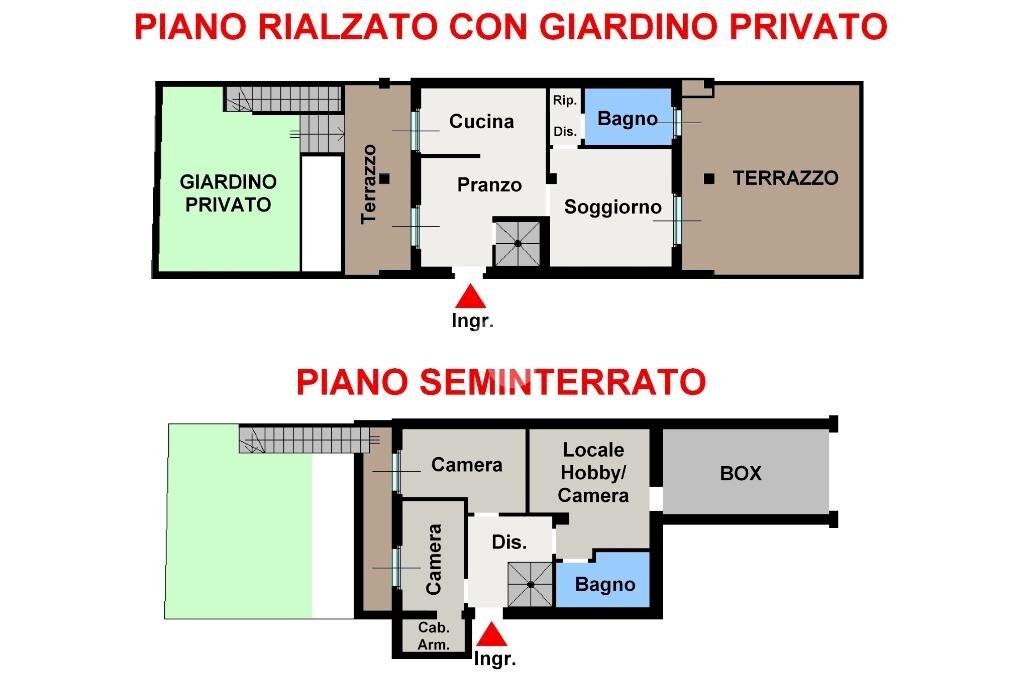 Trilocale Via Ticino, Carugate - planimetria 1